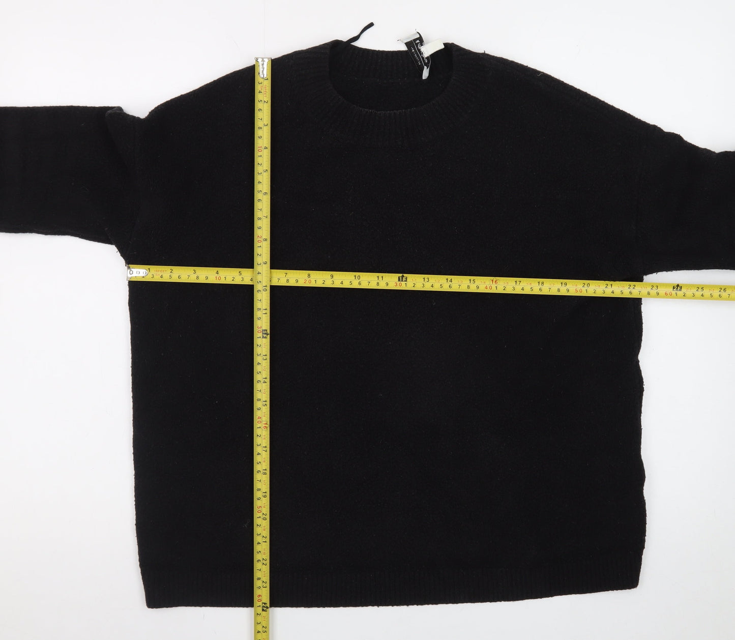 & Other Stories Women Black Wool Crew Neck Long Sleeve Jumper Size 12