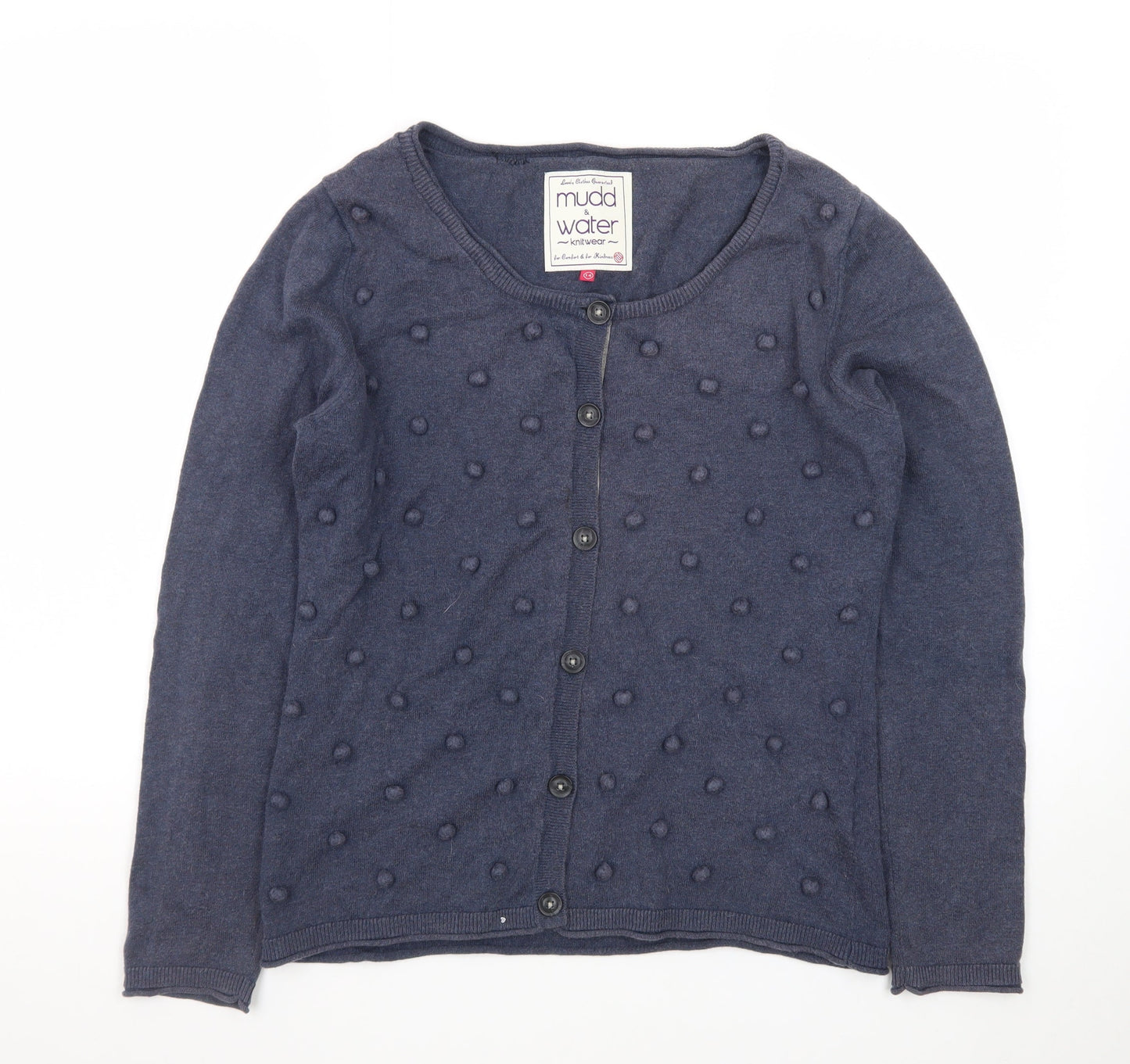 Mudd & Water Women's Blue Cotton Wool Knit Cardigan Size 14