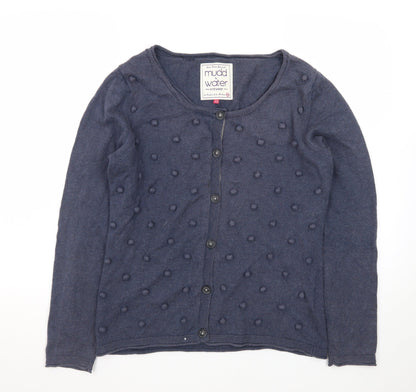 Mudd & Water Women's Blue Cotton Wool Knit Cardigan Size 14