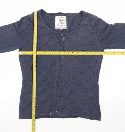 Mudd & Water Women's Blue Cotton Wool Knit Cardigan Size 14