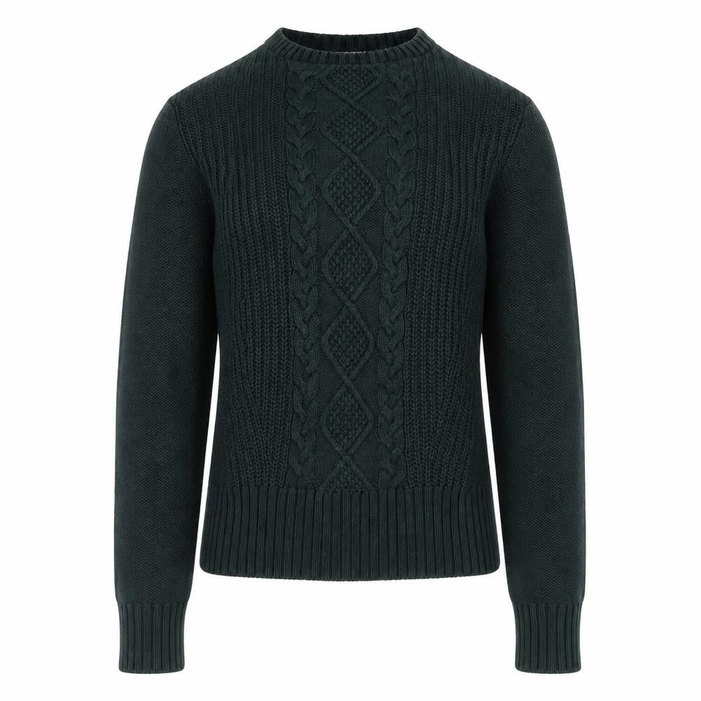 Oasis Women's Green Cable-Knit Cotton Pullover Jumper XS