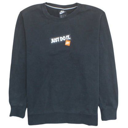 Nike Men's Black Crew Neck Sweatshirt M 'Just Do It' Graphic Pullover