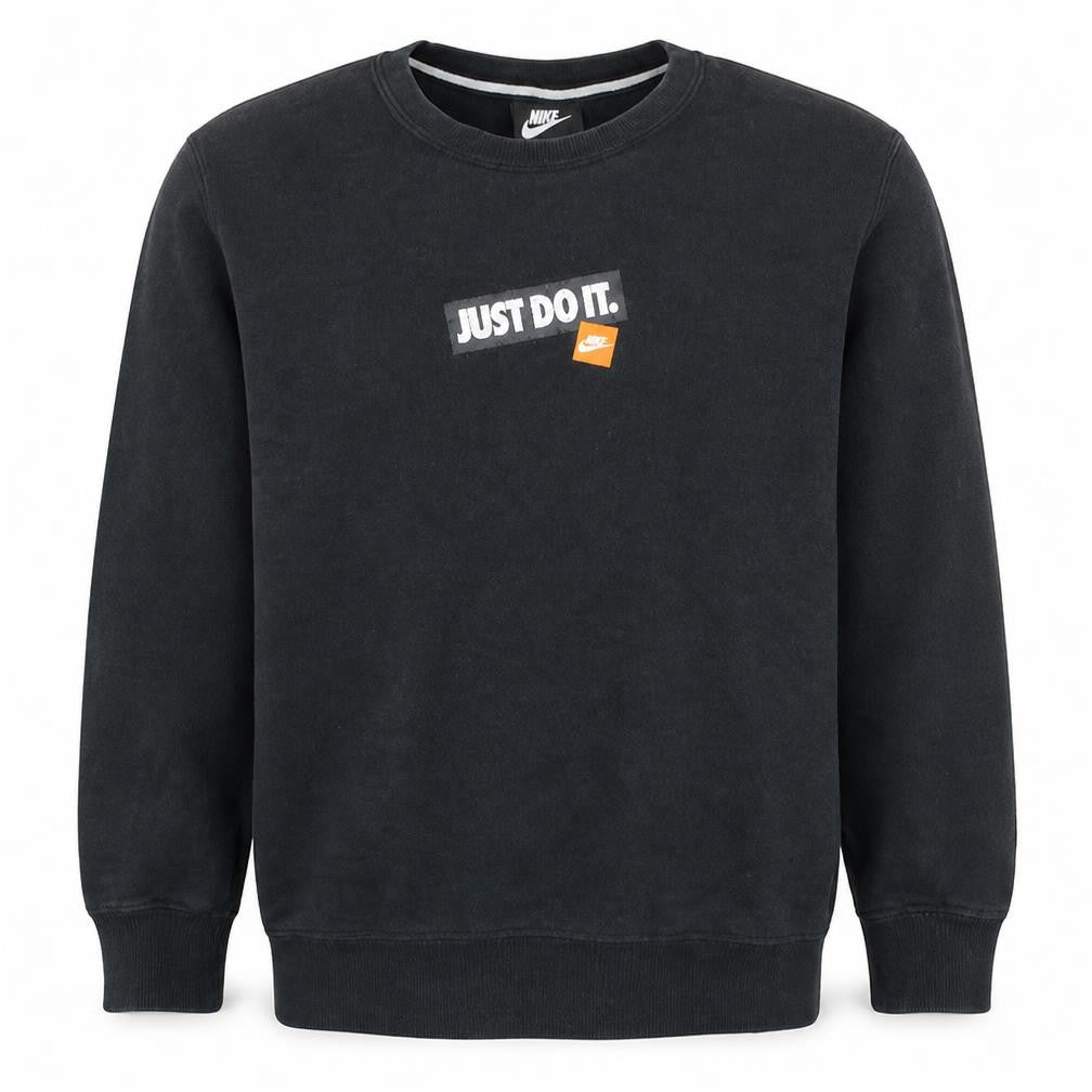 Nike Men's Black Crew Neck Sweatshirt M 'Just Do It' Graphic Pullover