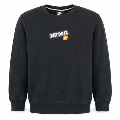 Nike Men's Black Crew Neck Sweatshirt M 'Just Do It' Graphic Pullover