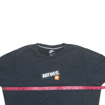 Nike Men's Black Crew Neck Sweatshirt M 'Just Do It' Graphic Pullover