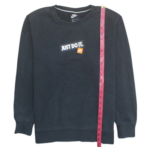 Nike Men's Black Crew Neck Sweatshirt M 'Just Do It' Graphic Pullover