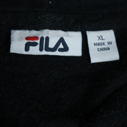 Fila Men's Black Pullover Hoodie XL Sports Graphic Fleece