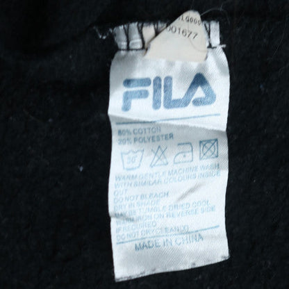 Fila Men's Black Pullover Hoodie XL Sports Graphic Fleece