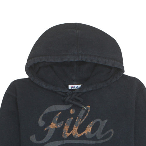 Fila Men's Black Pullover Hoodie XL Sports Graphic Fleece