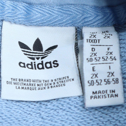 Adidas Women Blue Pullover Hoodie 2XL Hooded Sweatshirt