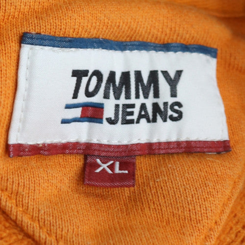 Tommy Jeans Men's Yellow XL Pullover Hoodie Cotton Casual