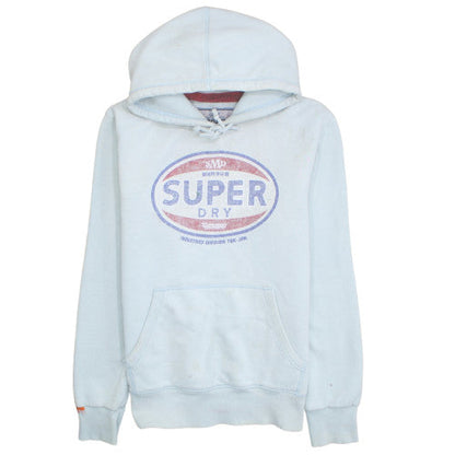 Superdry Mens White XL Pullover Hoodie with Logo Print