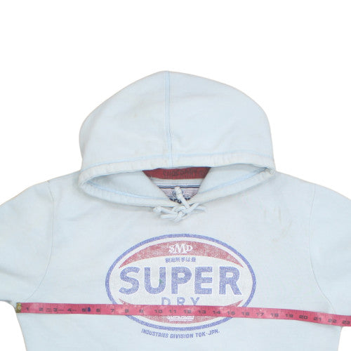 Superdry Mens White XL Pullover Hoodie with Logo Print