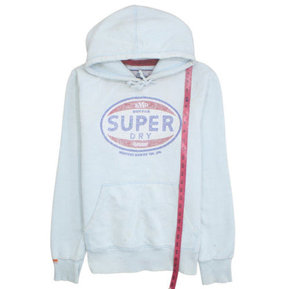 Superdry Mens White XL Pullover Hoodie with Logo Print