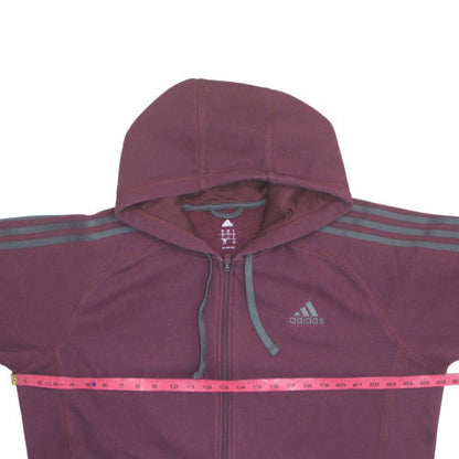 Adidas Men’s Purple Full Zip Hoodie L Sports Fleece Sweatshirt