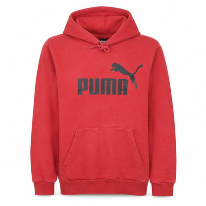 Puma Men's Red Pullover Hoodie Small Fleece Logo Sweatshirt