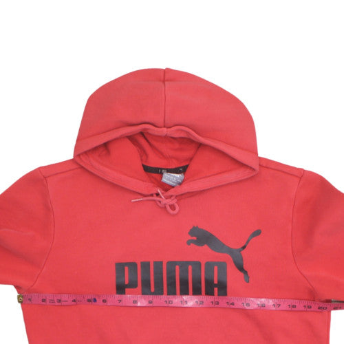 Puma Men's Red Pullover Hoodie Small Fleece Logo Sweatshirt