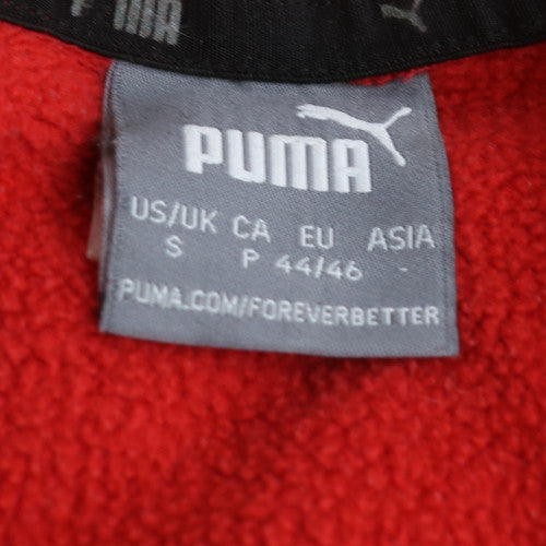 Puma Men's Red Pullover Hoodie Small Fleece Logo Sweatshirt