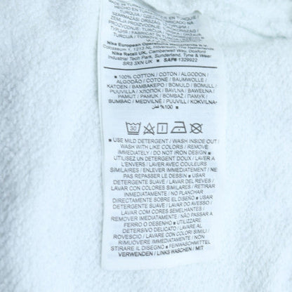 Nike Men's White Green Pullover Hoodie M Sports Graphic Cotton