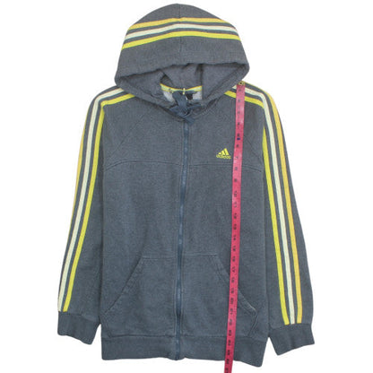 Adidas Men's Grey Full Zip Hoodie Size M Fleece Sportswear