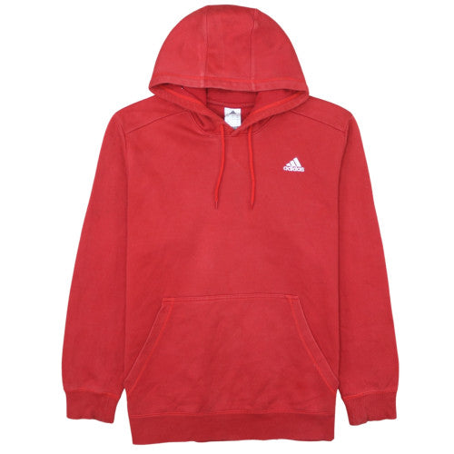 Adidas Mens Red XL Pullover Hoodie Fleece Regular Fit