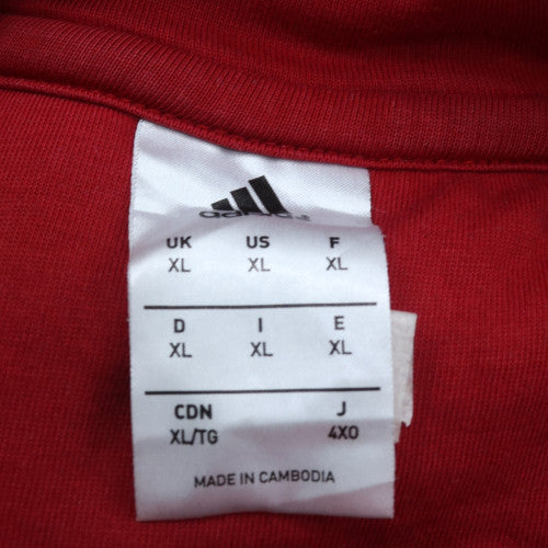 Adidas Mens Red XL Pullover Hoodie Fleece Regular Fit