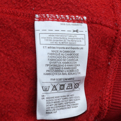 Adidas Mens Red XL Pullover Hoodie Fleece Regular Fit