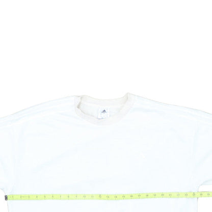 Adidas Women White Crew Neck Sweatshirt L 16-18 Relaxed Cotton Blend