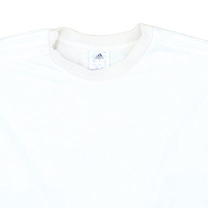 Adidas Women White Crew Neck Sweatshirt L 16-18 Relaxed Cotton Blend