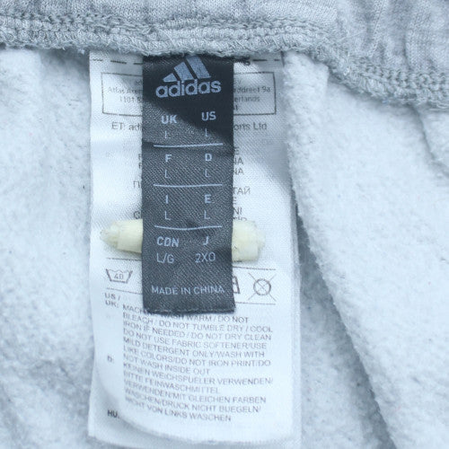 Adidas Men's Grey Jogger Sweatpants L Regular Fit Fleece
