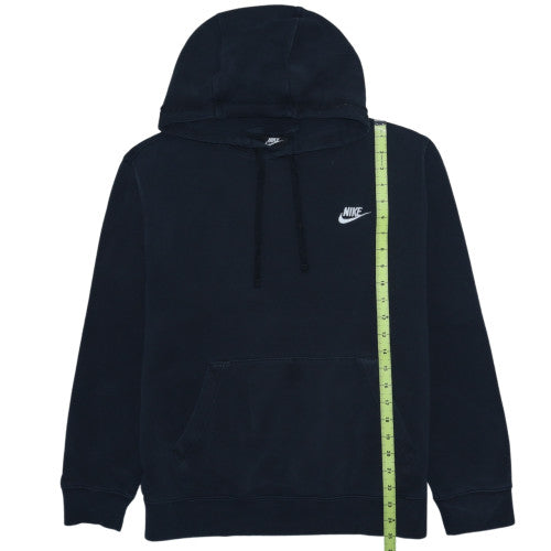 Nike Men's Black Pullover Hoodie L Cotton Fleece Logo Casual