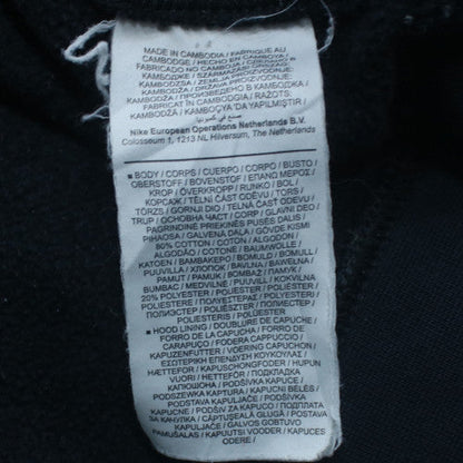 Nike Men's Black Pullover Hoodie L Cotton Fleece Logo Casual