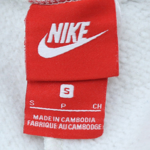 Nike Men White Small Jogger Sweatpants Cotton Blend