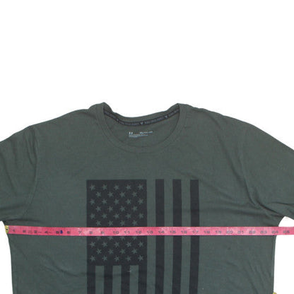 Under Armour Men's Green Flag Graphic T-Shirt XXL Loose Fit