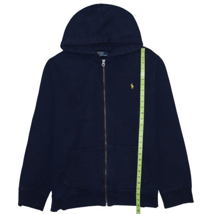 Ralph Lauren Teens Navy Blue Full Zip Hoodie Size 7 Cotton Blend