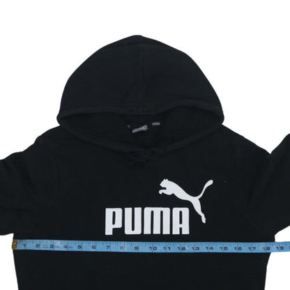 Puma Womens Black Hoodie UK 12 Pullover Logo Sweatshirt