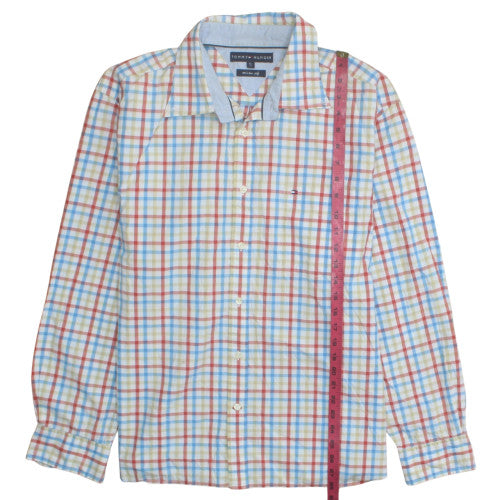 Tommy Hilfiger Men's Multicoloured Checked Long Sleeve Cotton Shirt XL