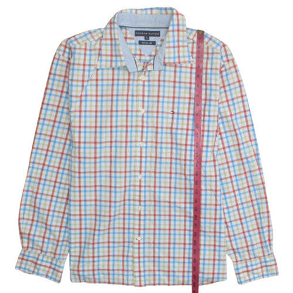 Tommy Hilfiger Men's Multicoloured Checked Long Sleeve Cotton Shirt XL