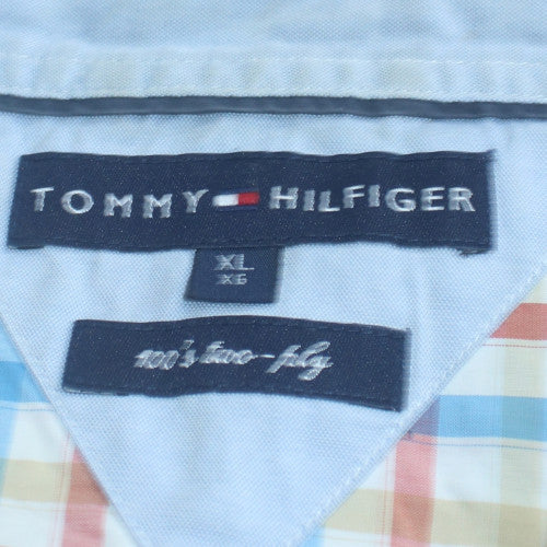 Tommy Hilfiger Men's Multicoloured Checked Long Sleeve Cotton Shirt XL