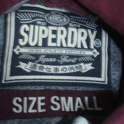 Superdry Men's Brown Small Pullover Hoodie with Logo Print