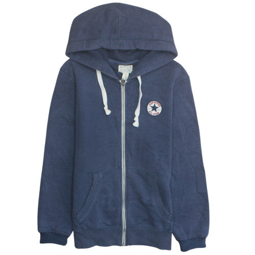 Converse Men’s Blue Full Zip Hoodie Size M Classic Logo Fleece