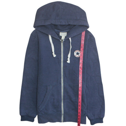 Converse Men’s Blue Full Zip Hoodie Size M Classic Logo Fleece