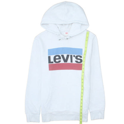 Levi's Men's White Pullover Hoodie M Graphic Logo Fleece