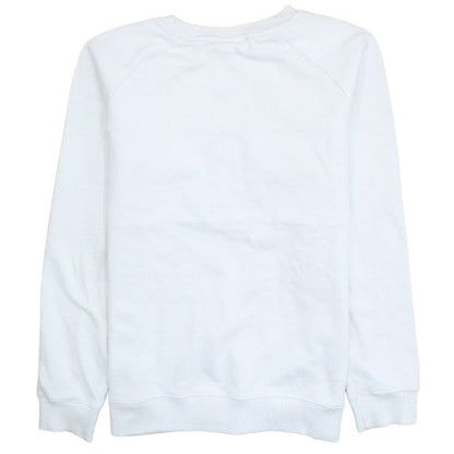 FILA Women White Crew Neck Pullover Sweatshirt Size 12 Logo Print