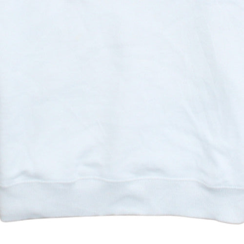 FILA Women White Crew Neck Pullover Sweatshirt Size 12 Logo Print