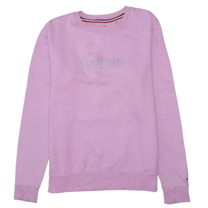 Tommy Jeans Womens Pink Crew Neck Pullover Sweatshirt Size M