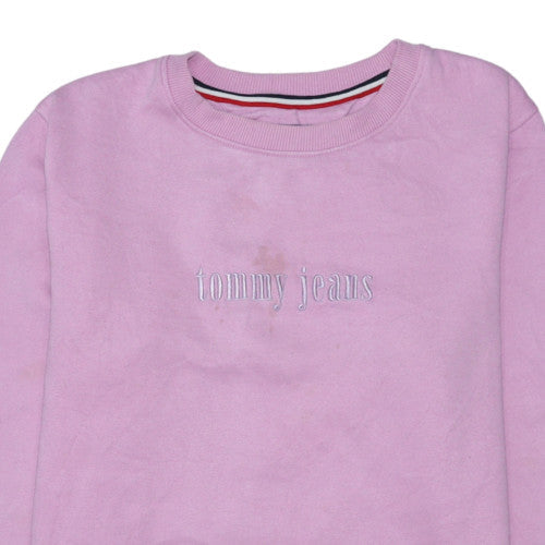 Tommy Jeans Womens Pink Crew Neck Pullover Sweatshirt Size M