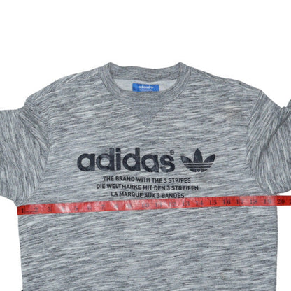 adidas Men's Grey Crew Neck Pullover Sweatshirt Size S