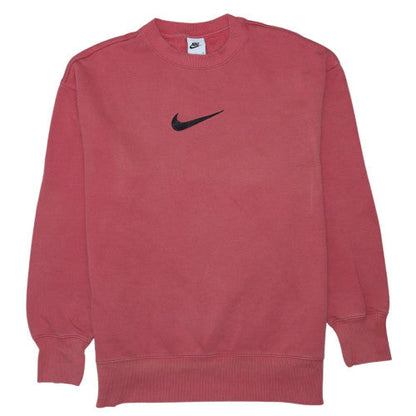 Nike Women’s Pink Small Pullover Crew Neck Sweatshirt Classic Fit