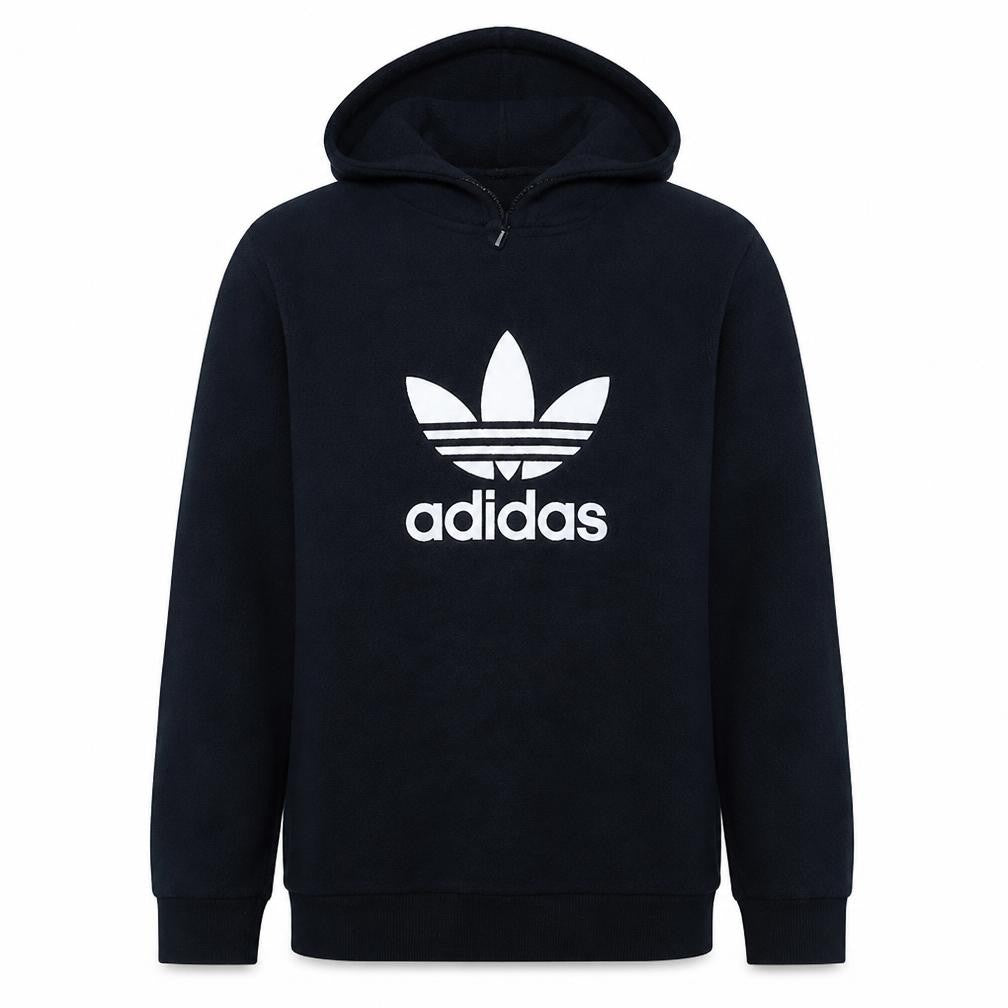 adidas Men's Black Pullover Hoodie M Logo Fleece Sweatshirt